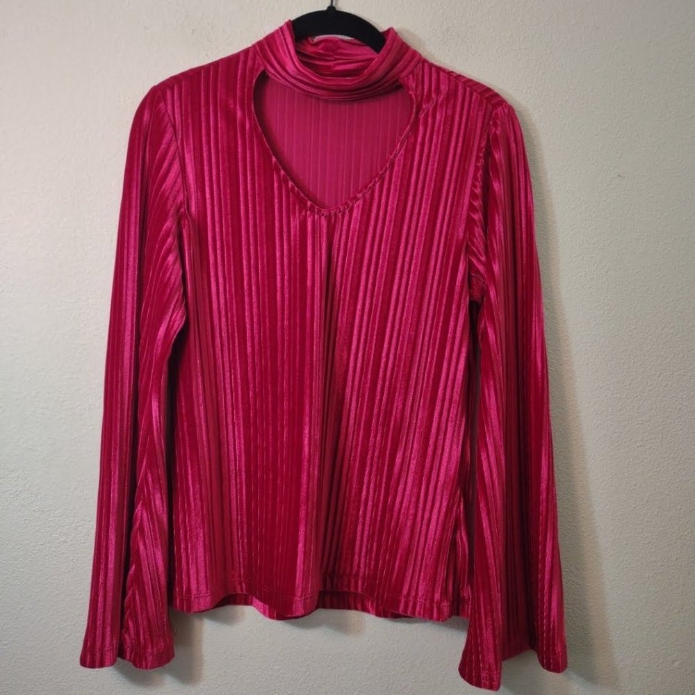 Nanette Lepore PinkCrushed Velvet Choker top Soft Small